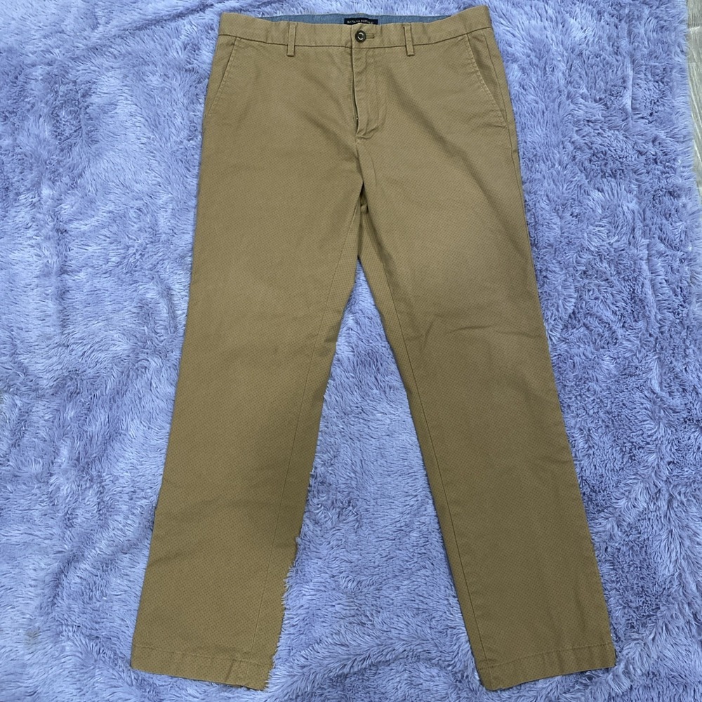 Banana Republic Mens Subtle Pattern Chino  Pants Brown‎ 36X31 Straight Khaki